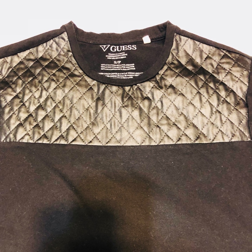 Men’s Guess Black Quilted Tee